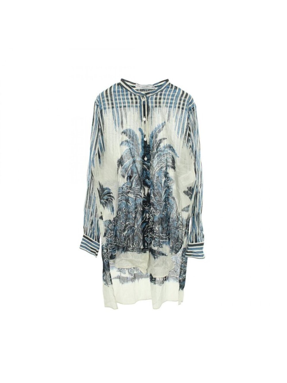 Dior Stand Collar Pullover Long Sleeve Cotton Shirt Sweater